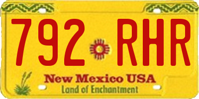 NM license plate 792RHR