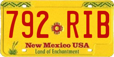 NM license plate 792RIB