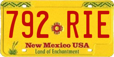 NM license plate 792RIE