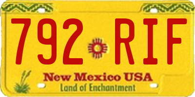 NM license plate 792RIF