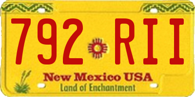 NM license plate 792RII