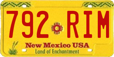 NM license plate 792RIM