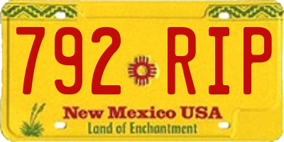 NM license plate 792RIP