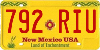 NM license plate 792RIU