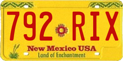 NM license plate 792RIX