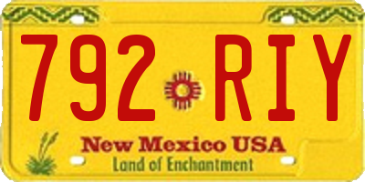 NM license plate 792RIY