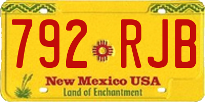 NM license plate 792RJB