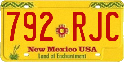 NM license plate 792RJC