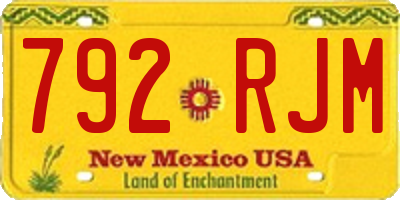 NM license plate 792RJM