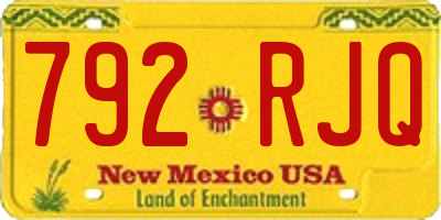NM license plate 792RJQ