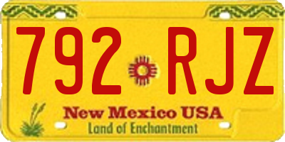 NM license plate 792RJZ