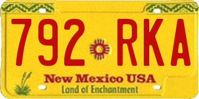 NM license plate 792RKA