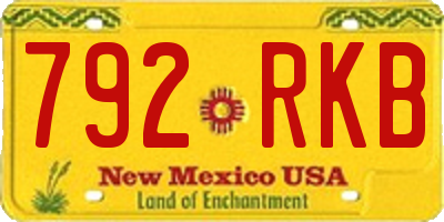 NM license plate 792RKB