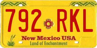 NM license plate 792RKL