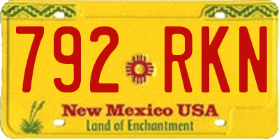 NM license plate 792RKN