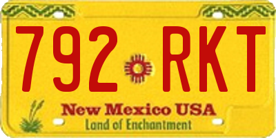 NM license plate 792RKT