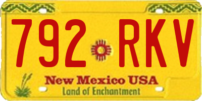 NM license plate 792RKV