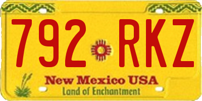 NM license plate 792RKZ