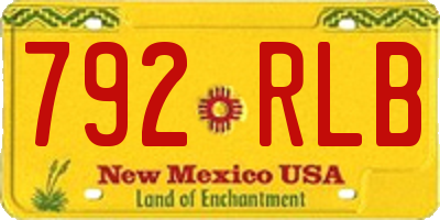 NM license plate 792RLB