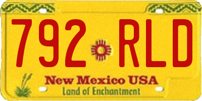 NM license plate 792RLD