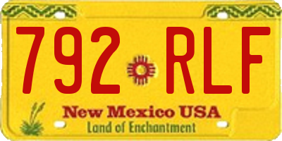NM license plate 792RLF
