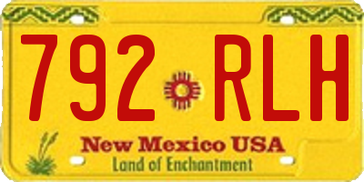 NM license plate 792RLH