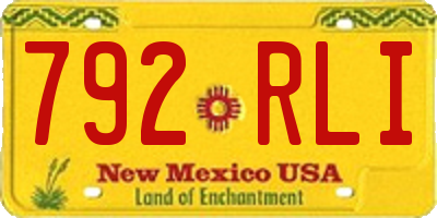 NM license plate 792RLI