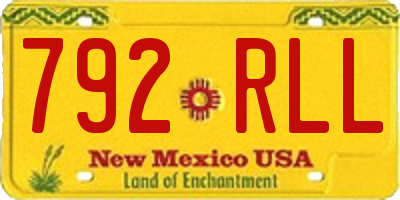 NM license plate 792RLL