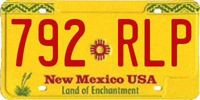 NM license plate 792RLP