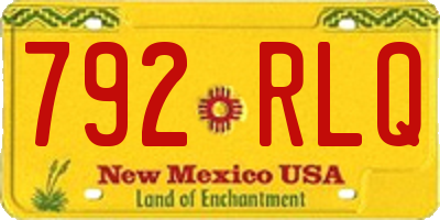 NM license plate 792RLQ