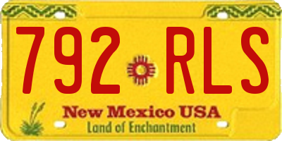 NM license plate 792RLS