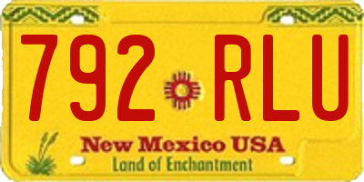 NM license plate 792RLU