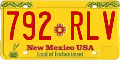 NM license plate 792RLV