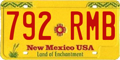 NM license plate 792RMB