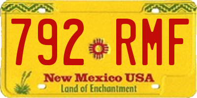 NM license plate 792RMF