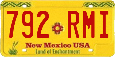 NM license plate 792RMI