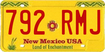 NM license plate 792RMJ