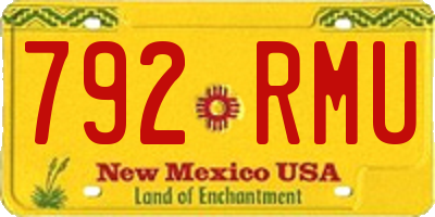 NM license plate 792RMU