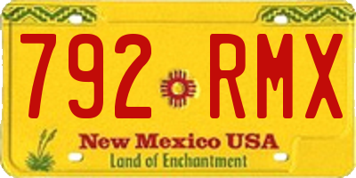 NM license plate 792RMX