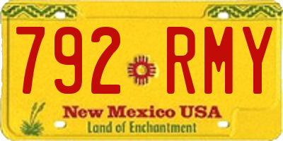 NM license plate 792RMY