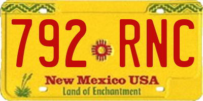 NM license plate 792RNC