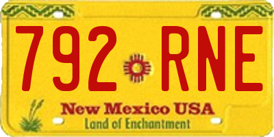 NM license plate 792RNE