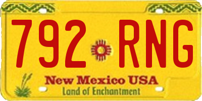 NM license plate 792RNG