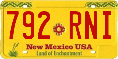NM license plate 792RNI