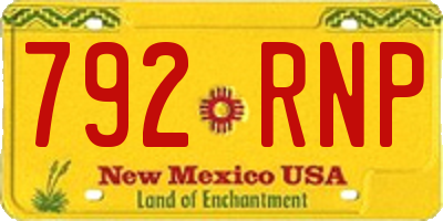 NM license plate 792RNP