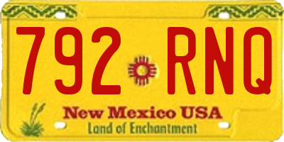 NM license plate 792RNQ