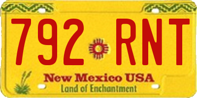 NM license plate 792RNT