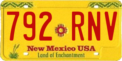 NM license plate 792RNV