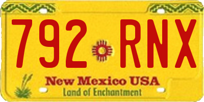 NM license plate 792RNX