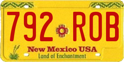 NM license plate 792ROB